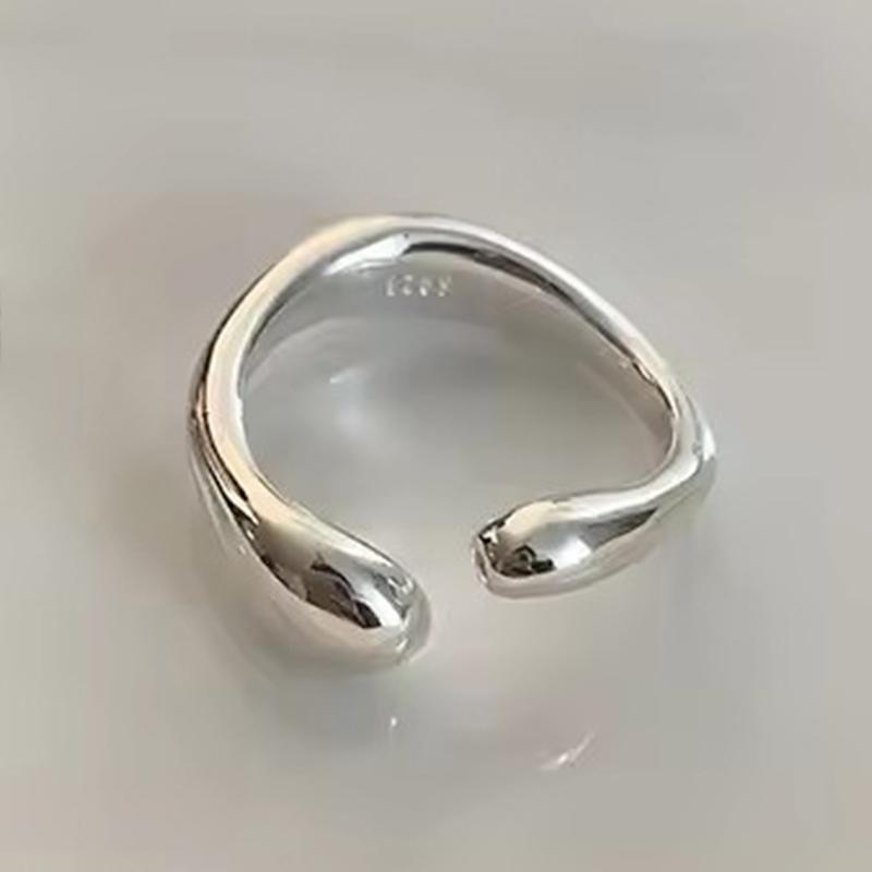 PANJBJ Real 925 Silver Retro Round Ring For 2 Rigns Women Chain Vintage Fine Jewelry Minimalist Accessories Gift