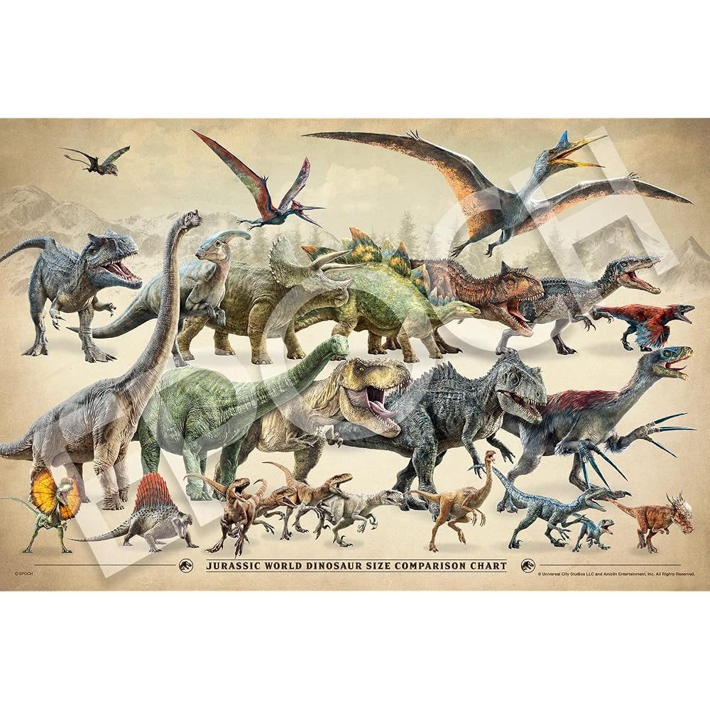 Epoch 1000 Piece Jigsaw Puzzle Jurassic World Jurassic World/ The New Ruler Size Chart (50 X 75 C...