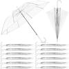 Transparent Vinyl Umbrella Length 70cm Open Diameter 90cm Durable Windproof Waterproof Design Simple Stylish One-button Close Unisex Ideal Business