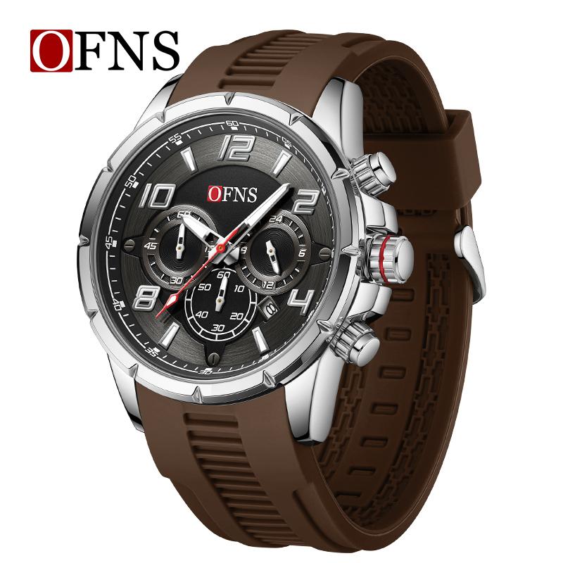 Fashion Three Eye Six Needle Men's Quartz Watch Multi Functional Waterproof Night Light Calendar Male Wristwatches