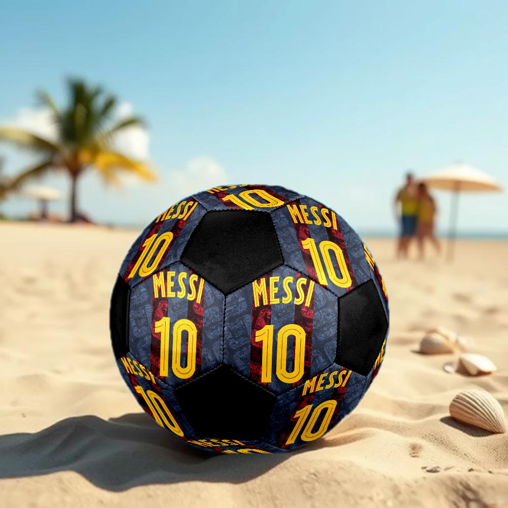 Messi 10 Soccer Ball Colorful All Ages Machine Stitched PVC Competition Ready Durable High-Bounce.SIZE5