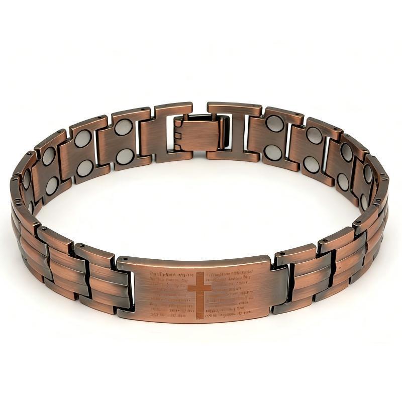 Umweltfreundliches Retro-Bronze-Dreireihiges Magnetarmband für Herren