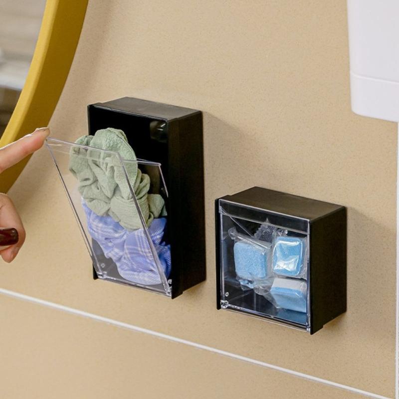 Väggmonterad förvaringslåda för datakablar, dammskyddad, för laddningskablar och små föremål, med magnetiskt vändlock