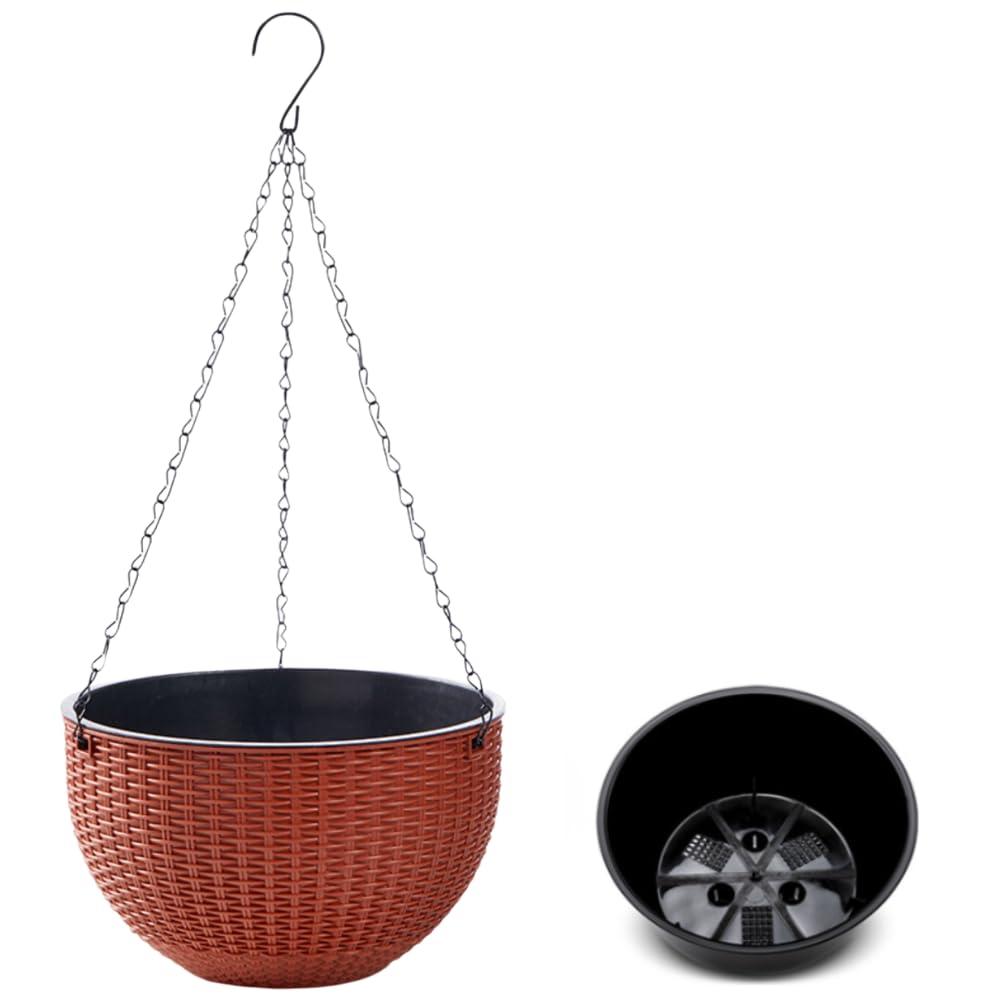 Dotcom Prime Hanging Basket Hanging Plant Pot Planter White Mesh Pattern 1 Piece