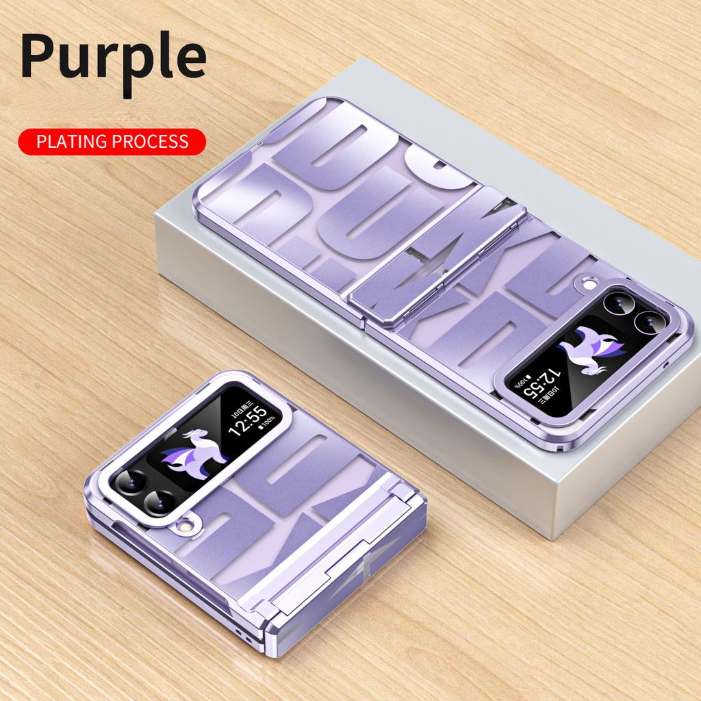 Luxury Phanton Plating Phone Case for Samsung Galaxy Z Flip 4 3 Flip4 Flip3 5G Transparent Hinge Protection Cover