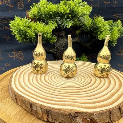 Tradiční čínská přírodní feng shui mosazná tykev mosaz duševní zlatá wu lou zdraví posílení štěstí ozdoba domácí dekorace