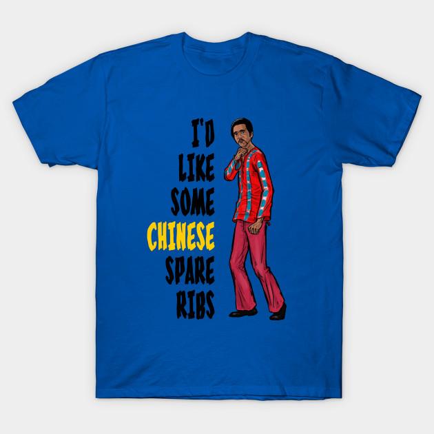 

Men Black Print T-shirt I D Like Some Chinese Spare Ribs No-Cut Transfer Paper Print Cotton Tshirt 4XL королевский синий