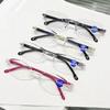 Bifocal Retro Reading Glasses for Men Women Rimless Computer Eyesglasses Anti-blue Light Plano Eyewear 0 ~ +4.0
