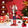 12 Inch King Nutcracker Painted Soldier Christmas Decor  Xmas Holiday Collectible Gifts for Festive Christmas Tree Table Decor