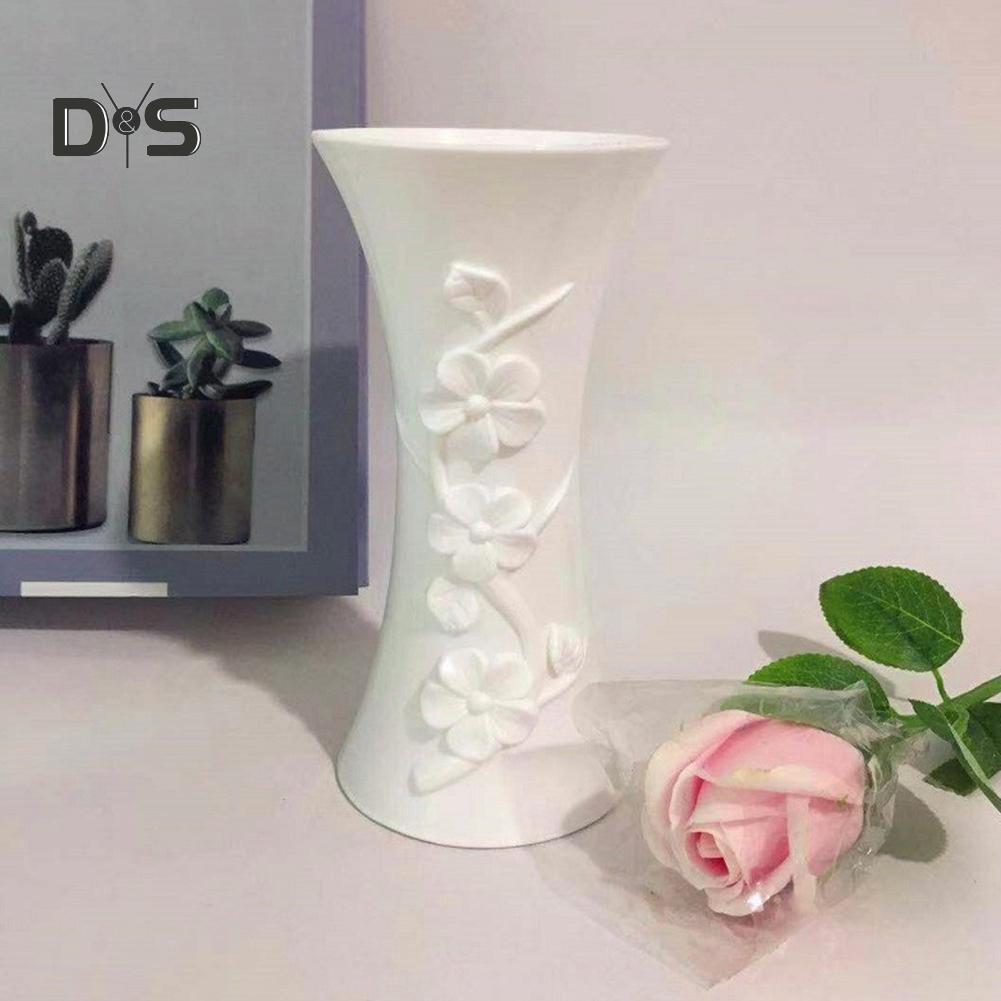 Embossment Vase Arrangement Pot Container Home Office Table Decor