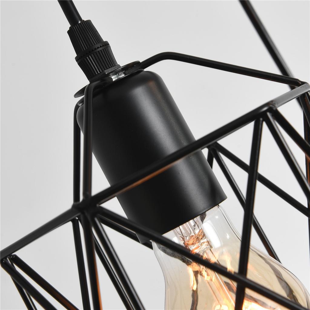 Modern Black Iron Pendant Light For Foyer Stair Staircase Room Hotel Hall Chandeliers Lighting Suspension Decorate Pendant Lamps