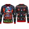 Goaty And Bright Christmas  Unisex Sweatshirt Funny Goat 3D Printed Crewneck Long Sleeve Unisex Ugly Xmas Sweater Holiday Party Pullover