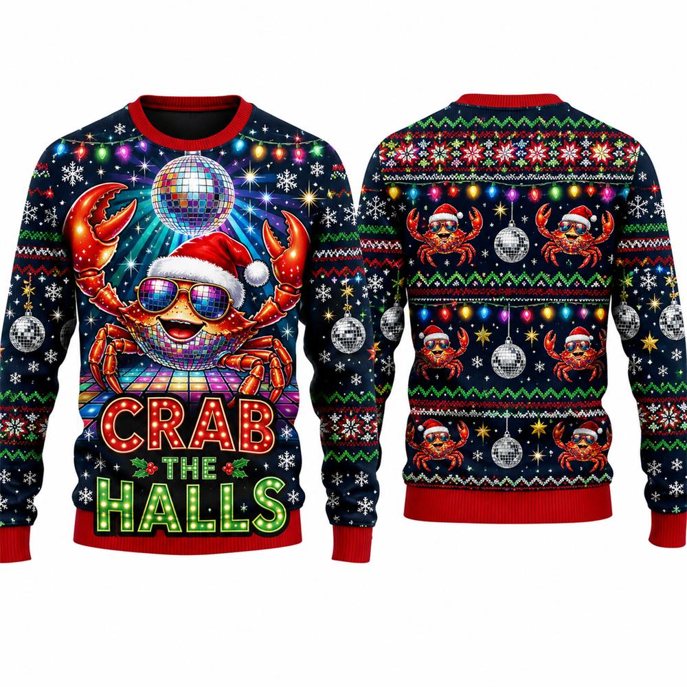 Goaty And Bright Christmas Unisex Sweatshirt Funny Goat 3D Printed Crewneck Long Sleeve Unisex Ugly Xmas Sweater Holiday Party Pullover