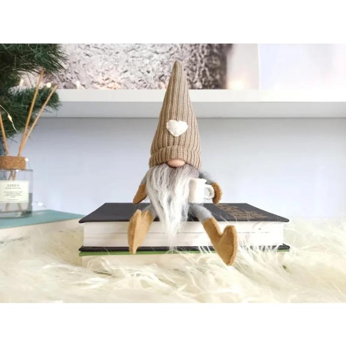 Knitted Faceless Doll Hanging Legs Hand-ground Coffee Christmas Day Decorations Home Daily Decoration Desktop Christmas Ornament