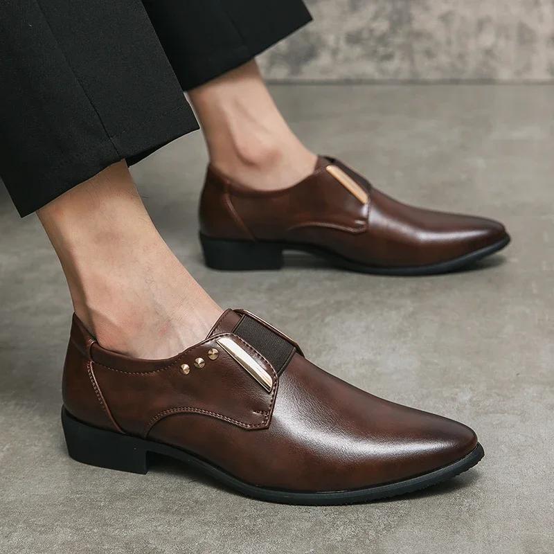 Spring Black luxury shoes Men's designer  Brown leather shoes for men Comfortable Casual shoe Dress loafers shoes man