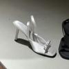 Fashion Black High Heels Ladies Summer 2025 Bow Stiletto Premium French High Heel Sandals