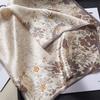 Gray Small Floral Mulberry Silk Silk Scarf Women's Hangzhou Silk 71cm Square Scarf Spring and Summer Fashion Versatile Scarf