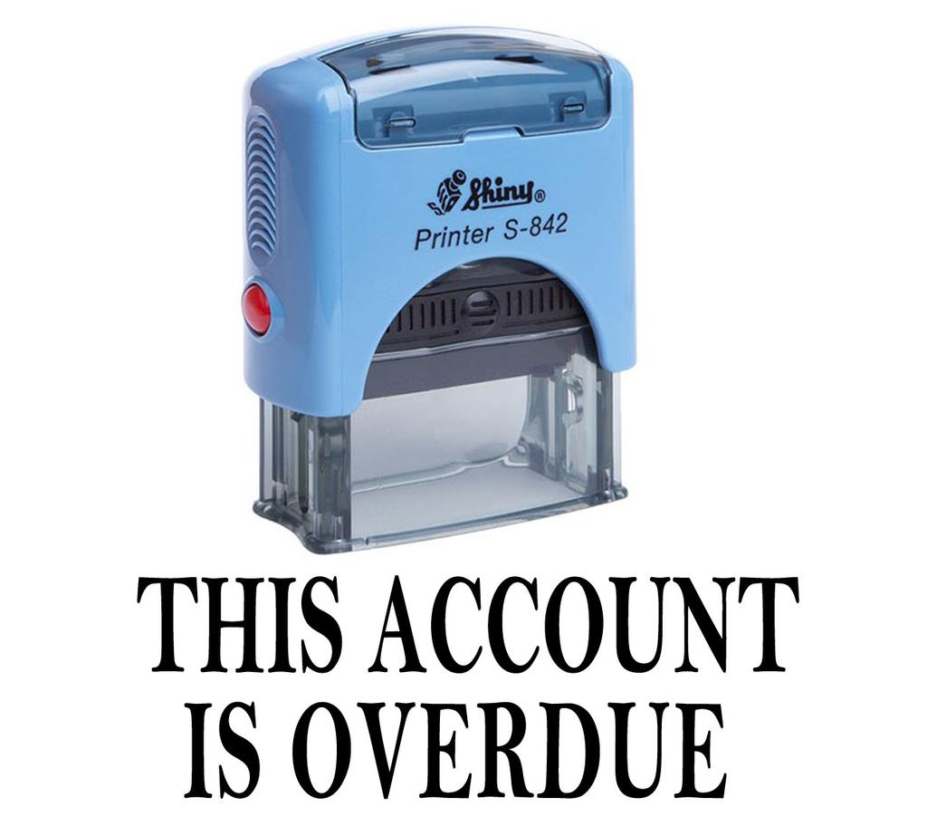 THIS ACCOUNT IS OVERDUE Self Inking Rubber Stamp Office Stationary Shiny