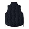 Women's Solid Color Fashionable Pocket Stand Up Collar Button Vest Jacket
