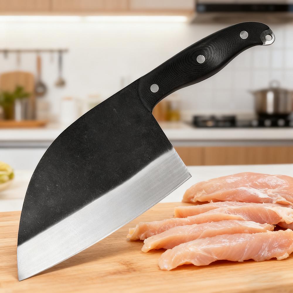 7 Inch Slicing Knife 1095 High Carbon Steel Blade G10 Handle Chef Cleaver Meat Cutting Vegetables Handmade Forged Kitchen Knives