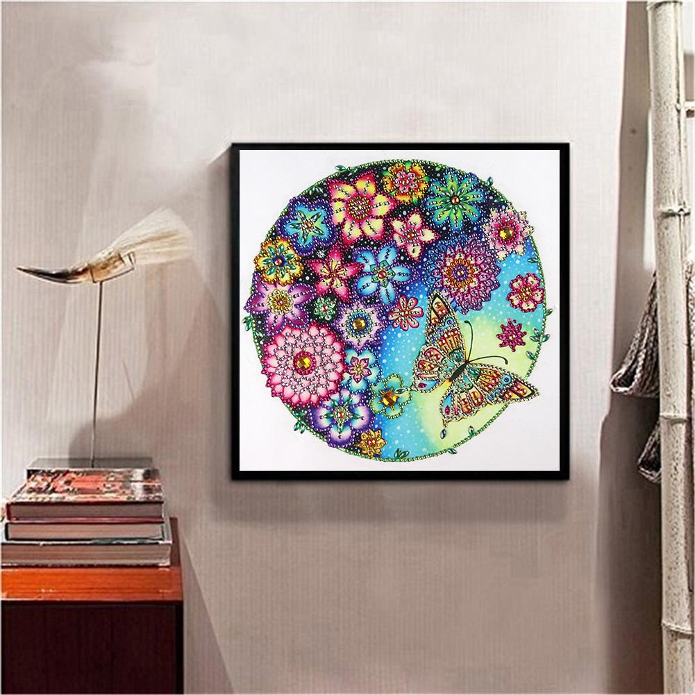 5D DIY Special Diamond Painting Flower Butterfly Crystal Diamond Embroidery Mosaic Home Decoration (picture 30x30cm)