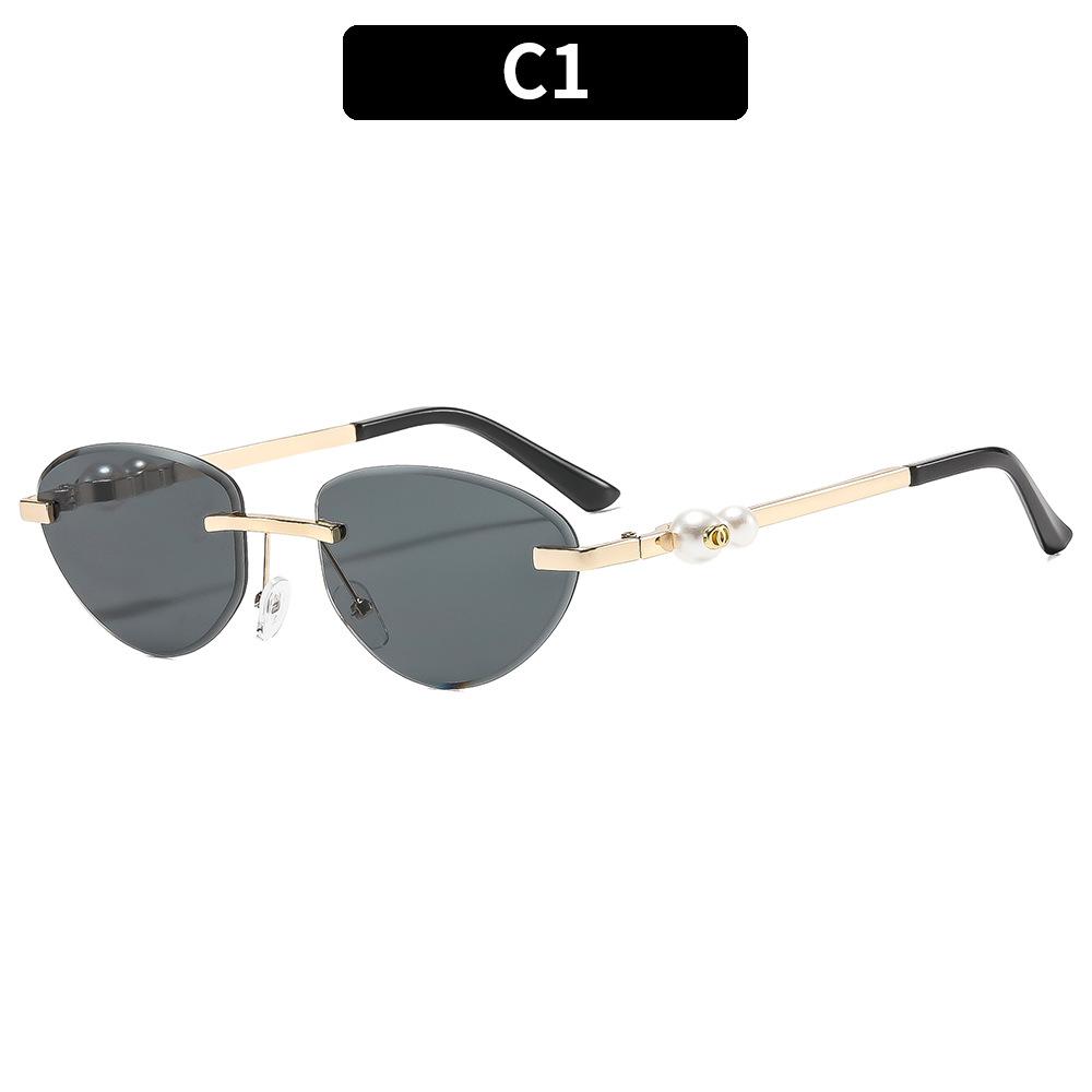 Women s sunglasses retro frameless metal sunglasses