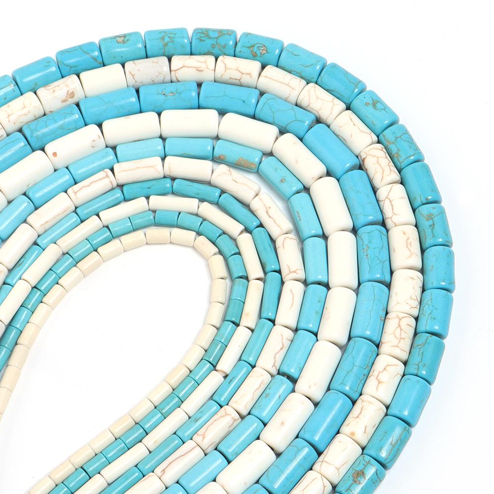 1 Strand Cylindrical Turquoise Beads Natural Stone Beads Tube Shaped Loose Spacer Beads For Jewelry Making DIY Accessories