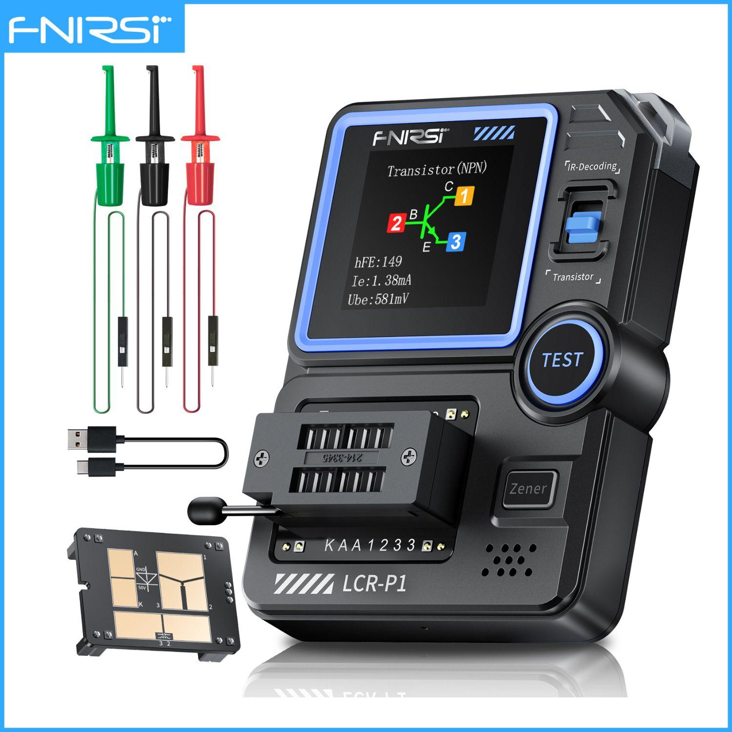 FNIRSI LCR-P1 Multifunction Transistor Capacitor Tester LCR ESR Tester Diode Triode LCR ESR NPN PNP MOSFET Tester Anti-burn LCR-P1