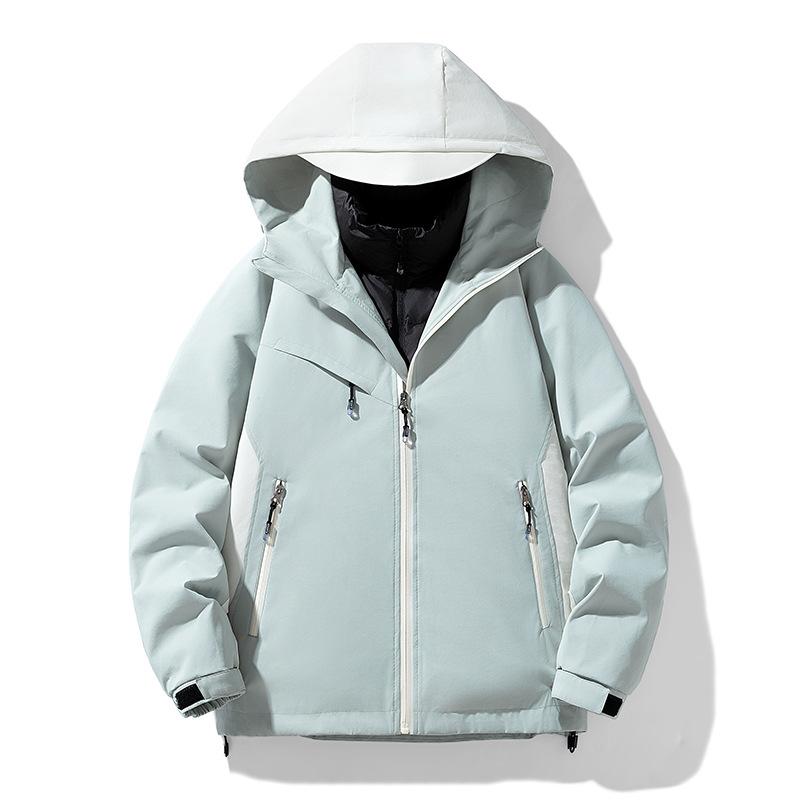 Men's White Duck Down Jacket Men's Winter New Outdoor Windproof Jacket 3-in-1 Cargo Jacket Jacket