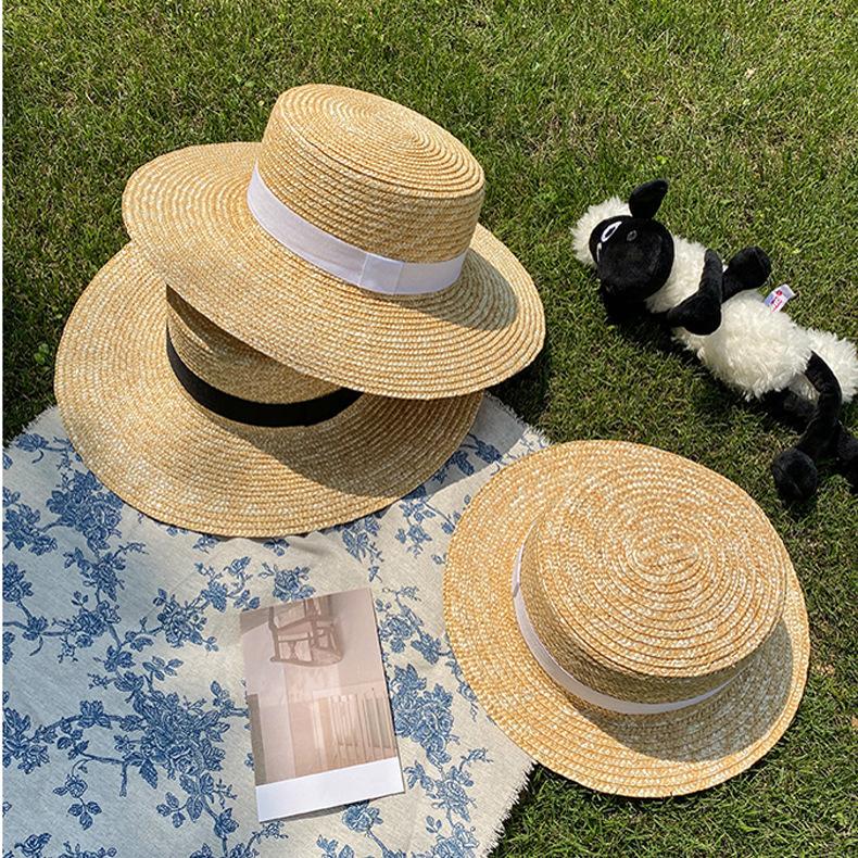 Mcgee Straw Straw Hat Women'S Sunscreen Sun Hat Summer Flat Top Top Hat Versatile Export Hot-Selling Factory Wholesale