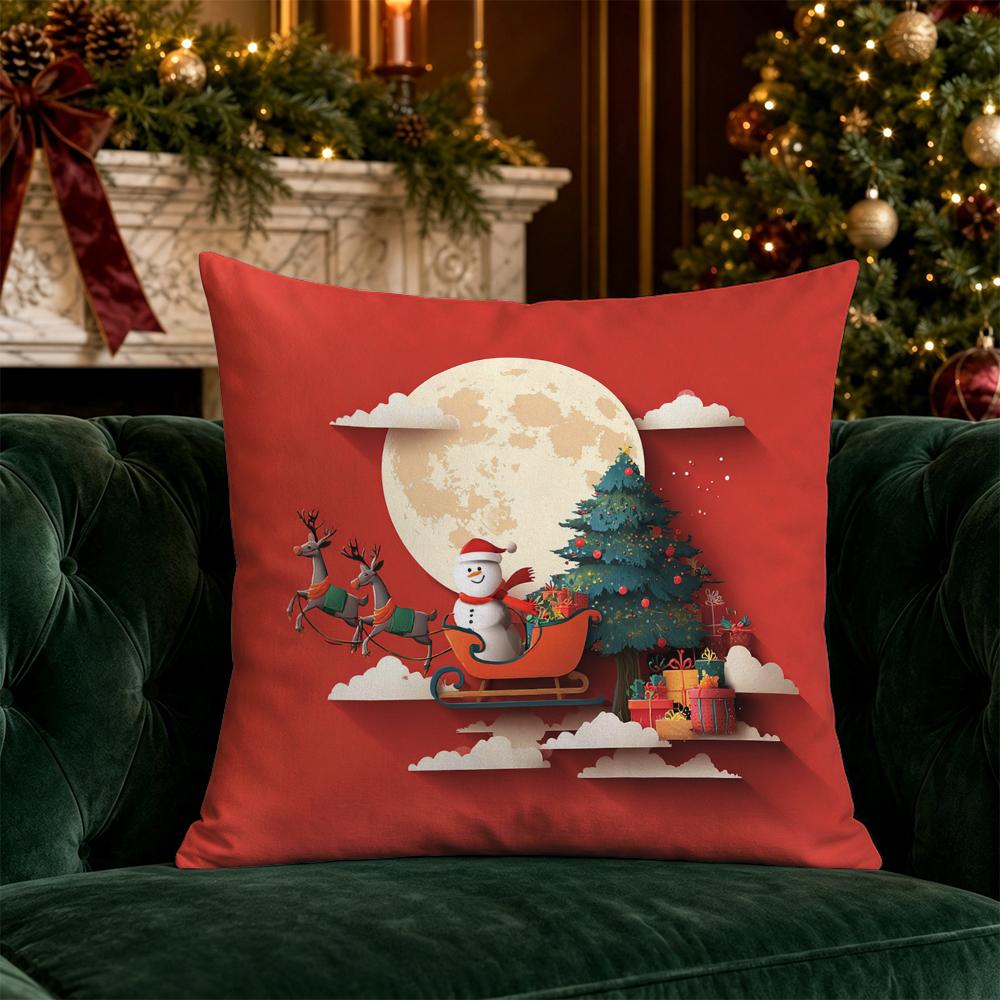 Christmas Throw Pillow Covers Pattern Cushion Cover Suitable for Sofa Bedroom Car Pillow Cover