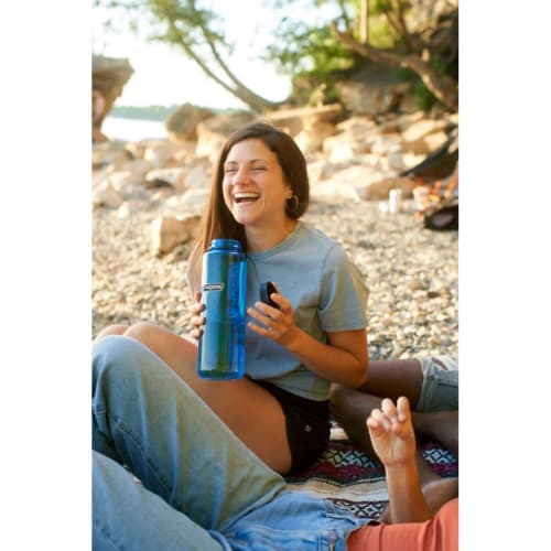 Nalgene Wide Mouth 1.5L Polyester Tritan Bottle, Slate Blue, 91319