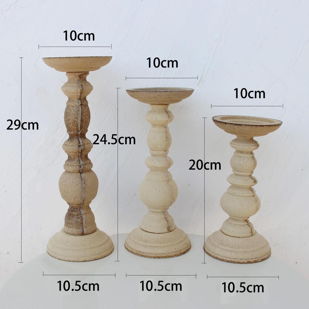 Vintage-Style Wooden Candle Holder - Rustic Decor & Photography Prop