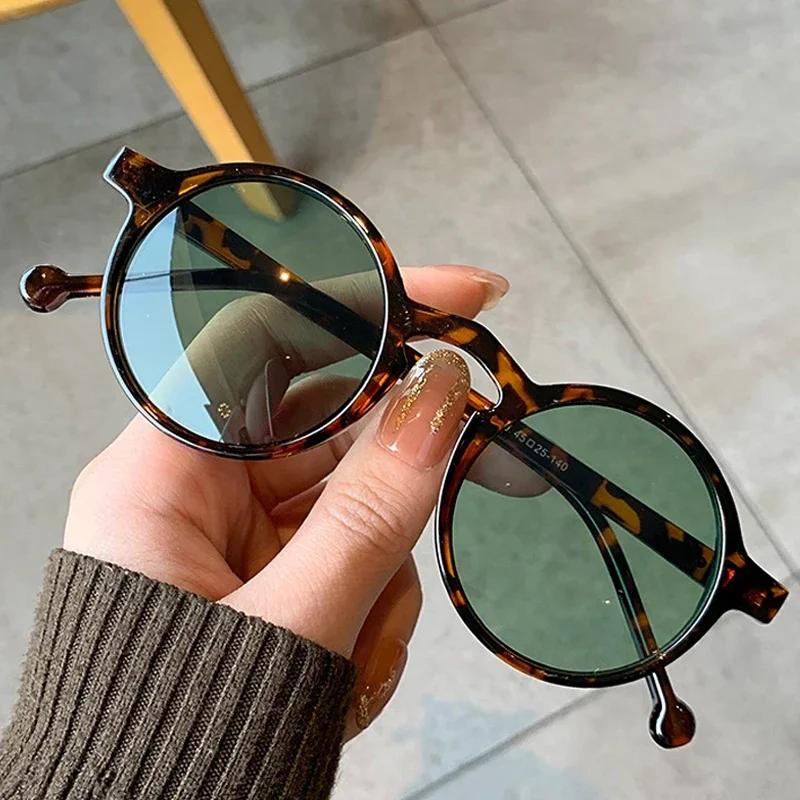 Fashion Round Sunglasses Woman Brand Designer Vintage Small Frame Sun Glasses Korean Style Driving Eyewear UV400