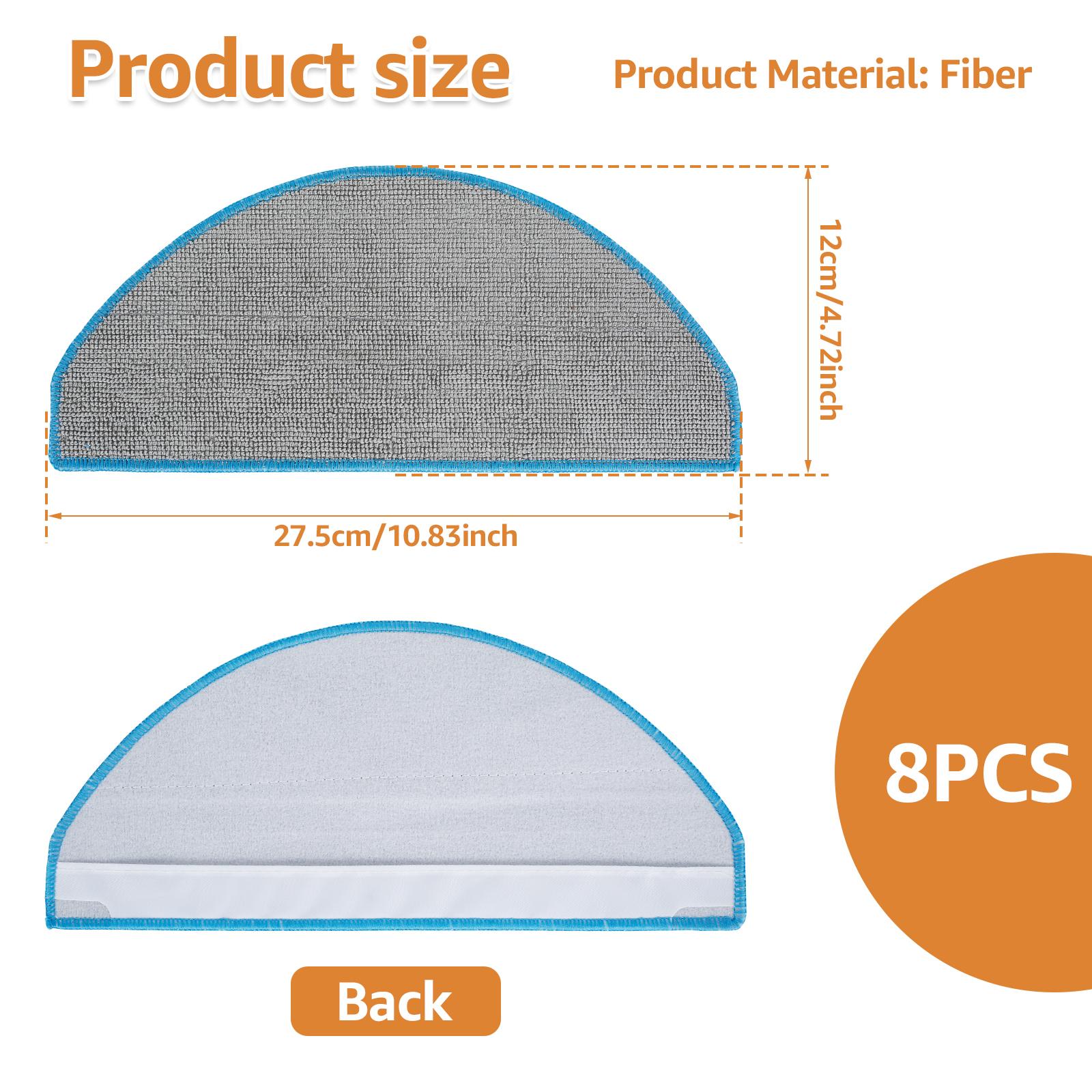 

8PCS Heat Resistant Mop Pad Replacement Accessories Easy to Dry Reusable Robot Vacuum Washable Mopping Cloths for Housework New 8pcs белый