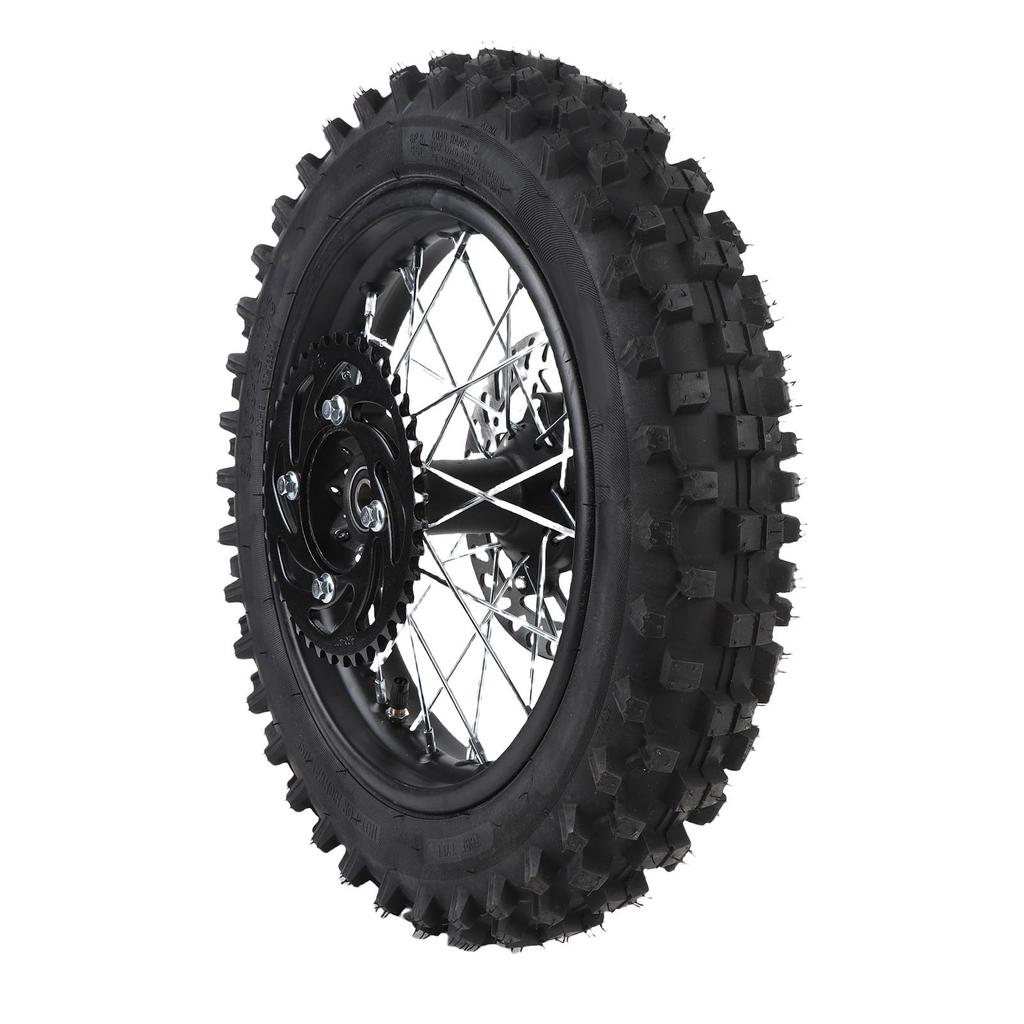 12 Inch Rear Wheel Rim Tire Assembly Replacement for Apollo Dirt Bike 80 100 12 3.00 12 Rear Wheel Rim Tire Brake Rotor