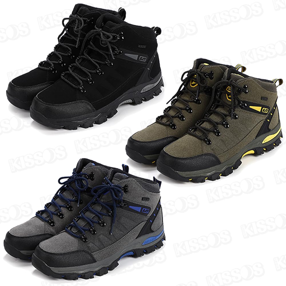 Wandern Trekking Ideal für und und Stilvolle Herrenschuhe, Wandern, Camping, Spazierengehen, Rutschfest, Wasserdicht, Atmungsaktiv, (Größe 26,5 cm (43 cm), Grün)