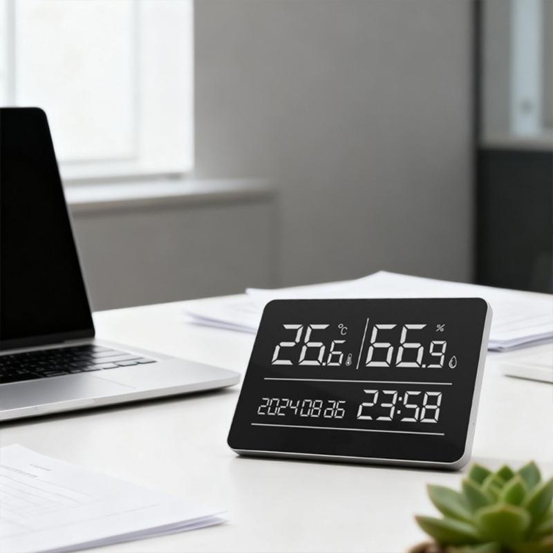 Electronic Clock Featuring Accurate Thermometers Hygrometer&Digital Calendar Suitable for Indoor Environment Monitoring