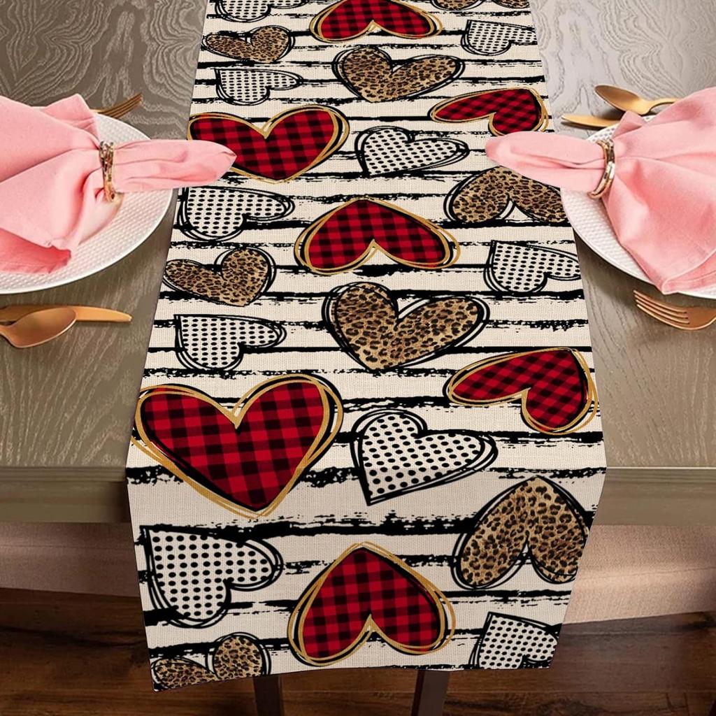 Desktop Ornaments Love Table Flag Tablecloth 33*183cm Table Runner For Festive Atmosphere Event Decoration Valentine's Day Party