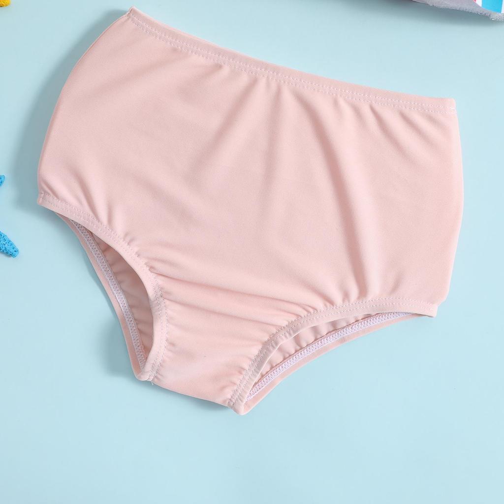 Girls' Colorful Striped Two-Piece Swimsuit Set