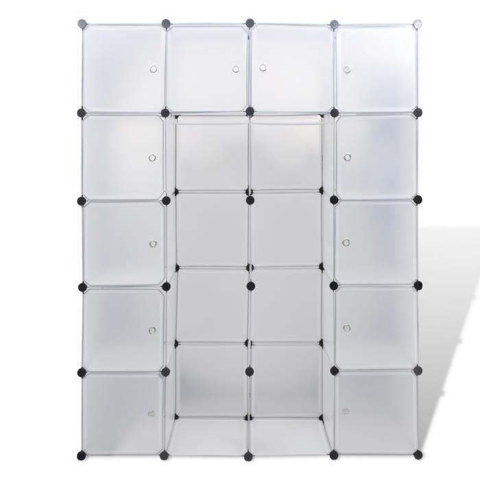 VidaXL Cabinet modulable avec 14 compartiments blanc 37x146x180,5 cm