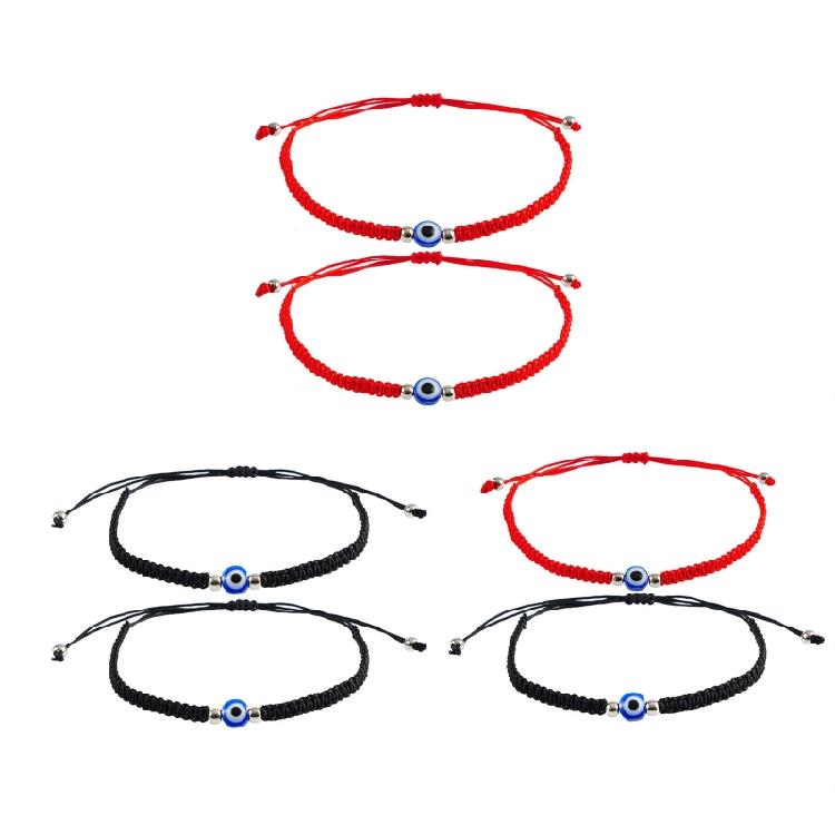 2 Pcs String for Evil Eye Bracelets for Women Men Black Black Red Hand Rope Brac