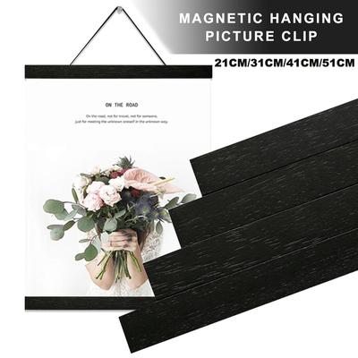 Magnetic Poster Frame Hanger Light Wood Wooden Frames Hangers for Photo Picture Art Canvas Print Artwork Wall Hanging Black