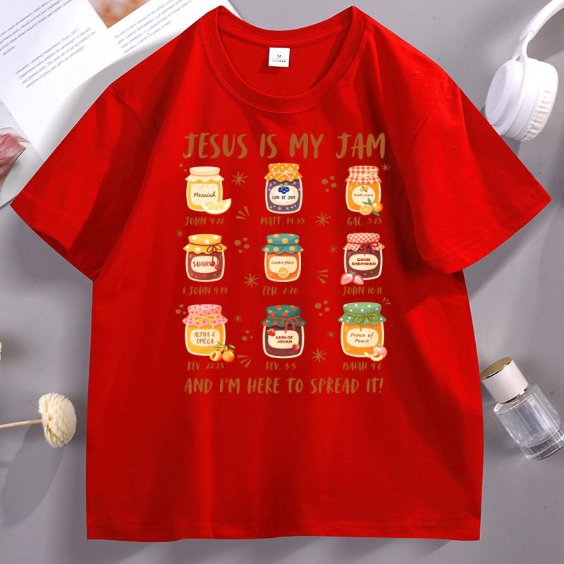 Jesus Is My Jam Tshirt Unisex Women Casual Cotton Short Sleeve Boho Christian TShirt Religious Tee Trendy Faith Unisex Clothes