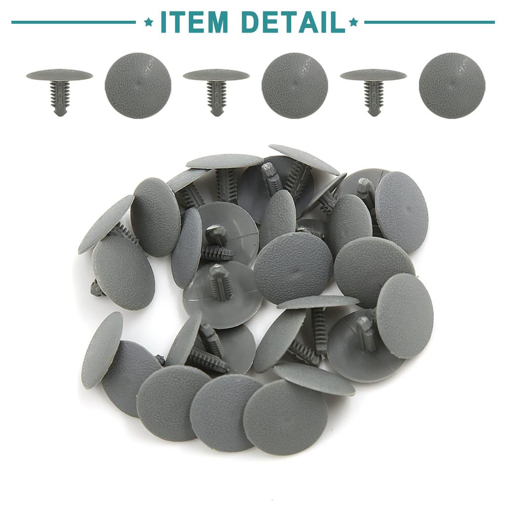 ACROPIX Clip Fastener Retainer Interior Rivets 6.5mm Gray 30pcs