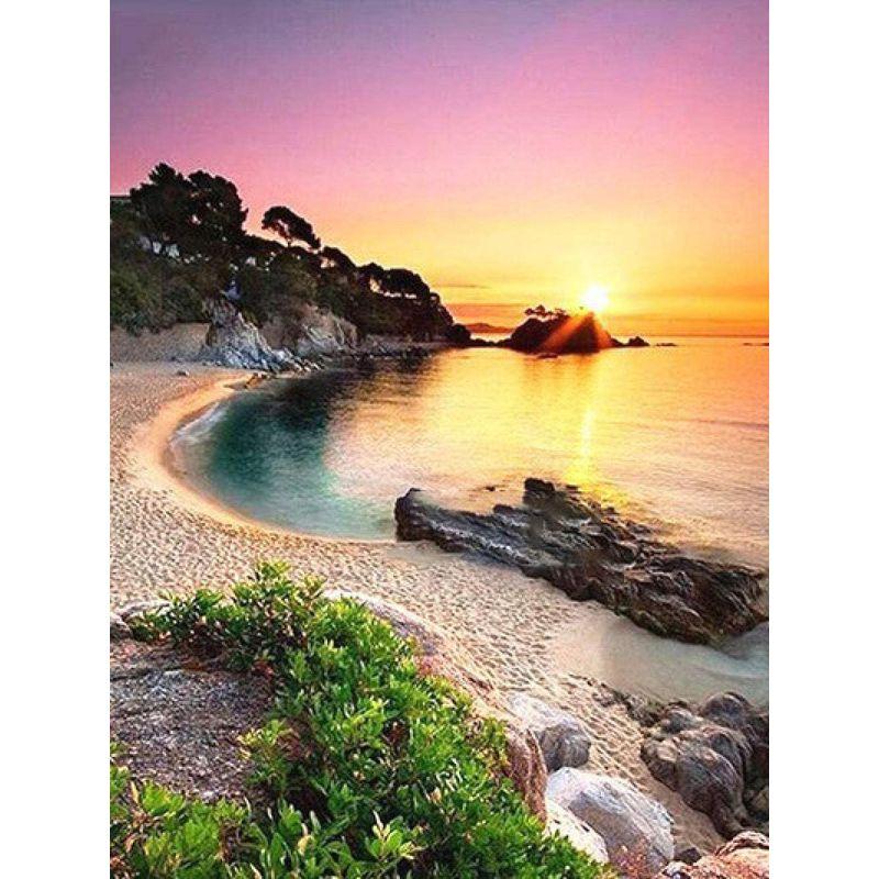 DIY Diamond Painting Seabeach Landscape Diamond Embroidery Sale Pictures Of Rhinestones Sunset Mosaic Craft Home Decor