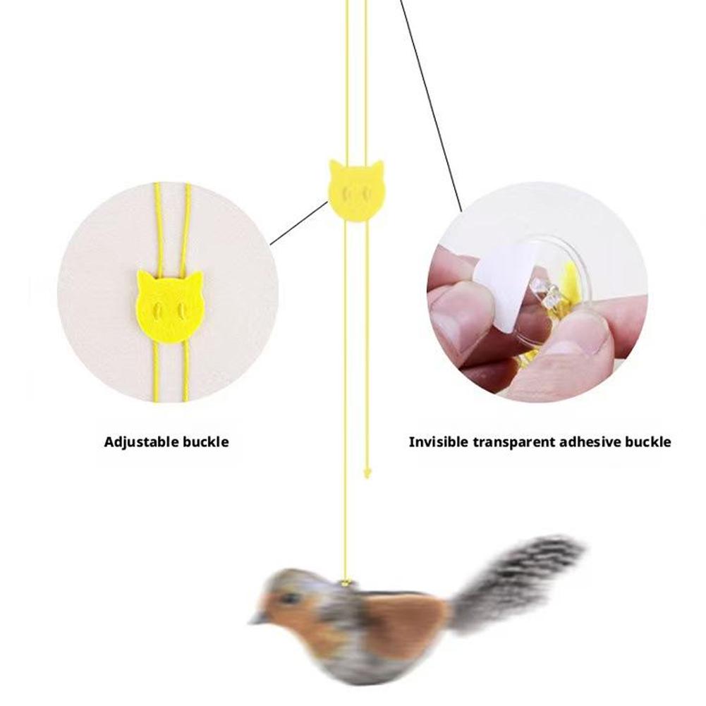 Physical Mechanical Sound Simulation Bird Bite Resistant Cat Toy Elasticity Chirp Igh Chirp Hig J0B3
