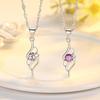 925 Sterling Silber Mode Temperament Weiß Lila Zirkon Engelsfeder Anhänger Halskette, Geburtstagsfeier Jubiläumsgeschenk