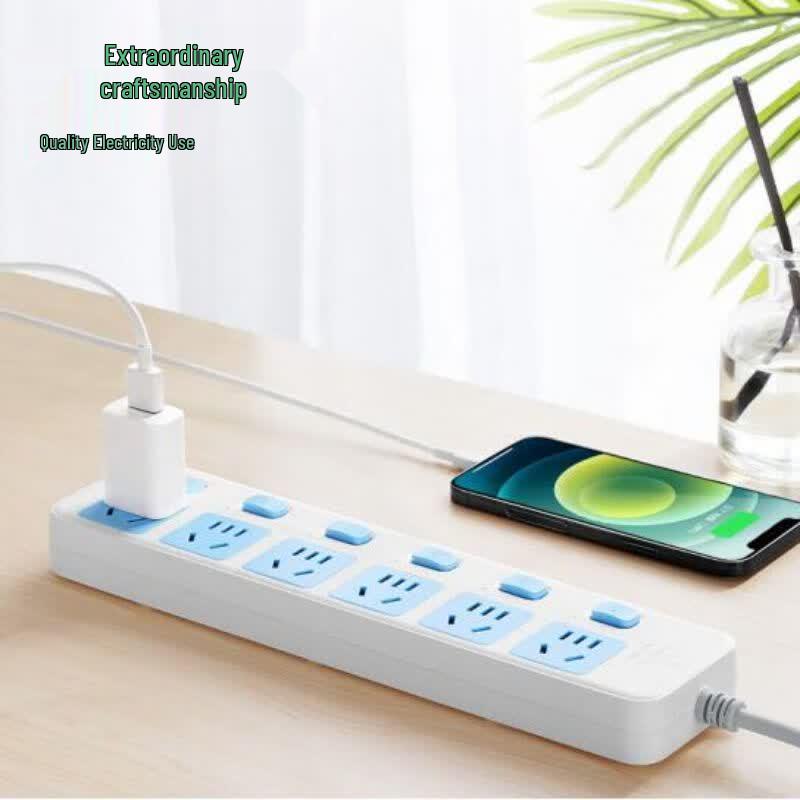 BULL GN-317 6-Outlet Power Strip with Individual Switches CN plug (adapter included)