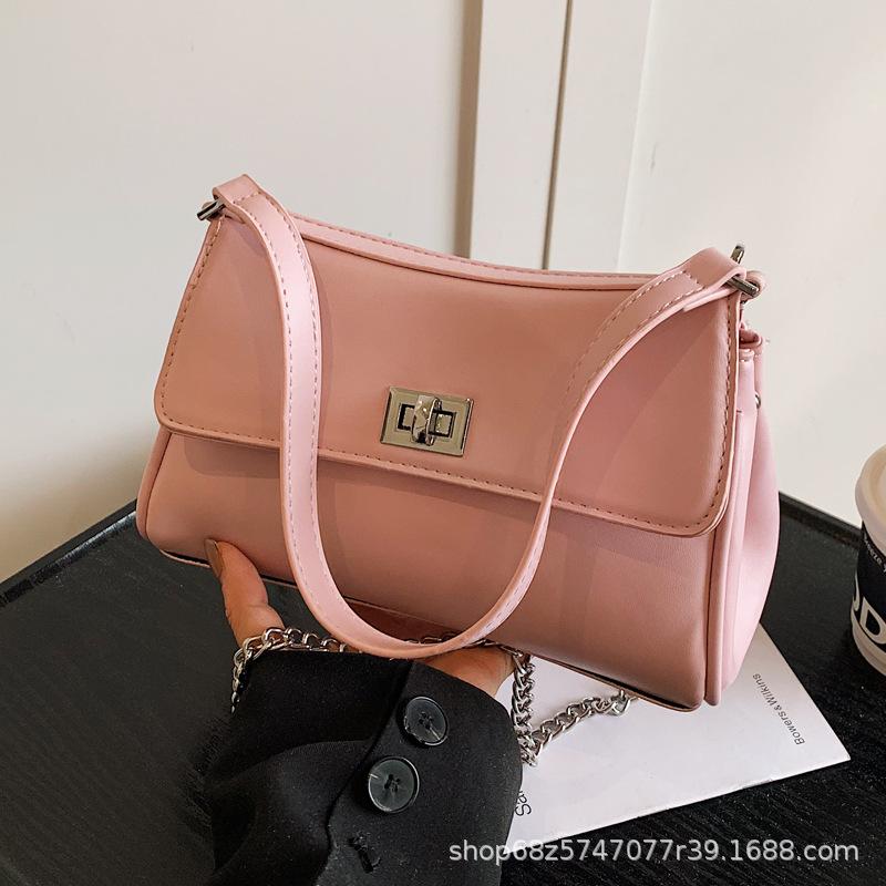 Fashion High-end Handbag Bag Women's 2025 New Texture Chain Shoulder Messenger Bag Casual Simple Small Square Bag